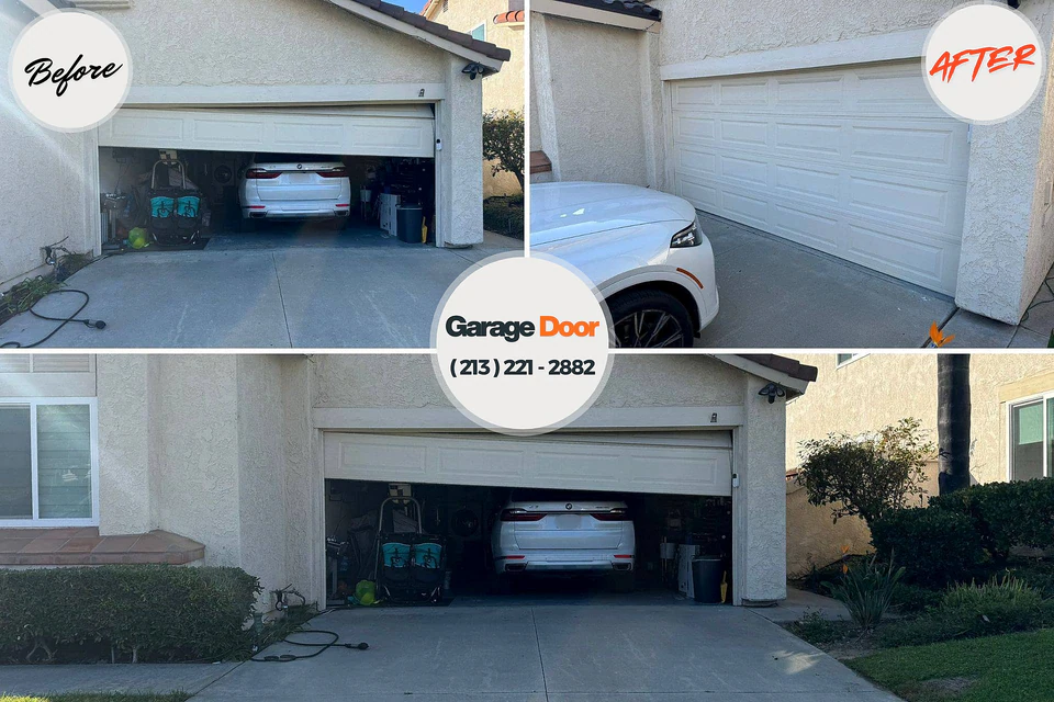 Before and after: garage door repair Miami, OK